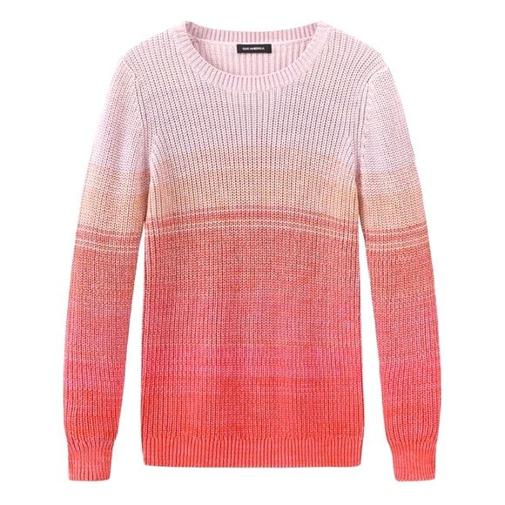 NWT 525 America x Revolve Pink Ombré Shaker Knit Sweater Women’s Size Large NEW